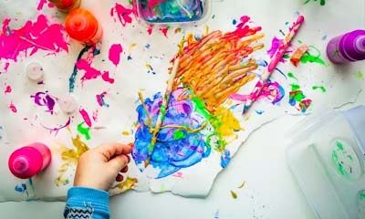 Children doing art and craft activities