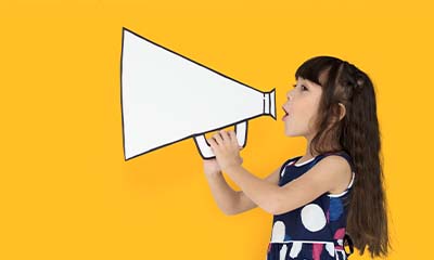Children participating in communication and speaking activities